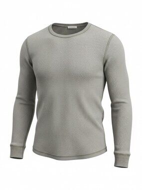 Buck Mason Vintage Thermal Surplus Tee Long Sleeve Grey Size Small